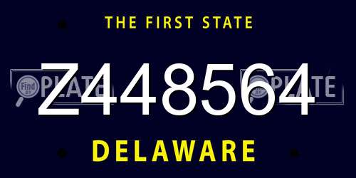 Z448564 Delaware License Plate