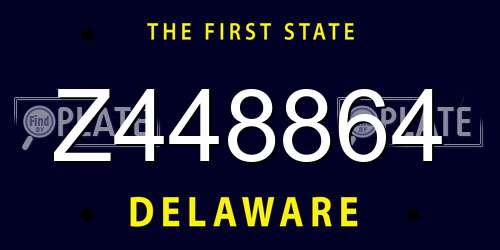Z448864 Delaware License Plate