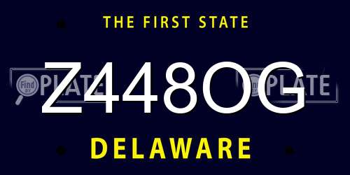 Z448OG Delaware License Plate