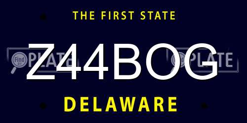 Z44BOG Delaware License Plate