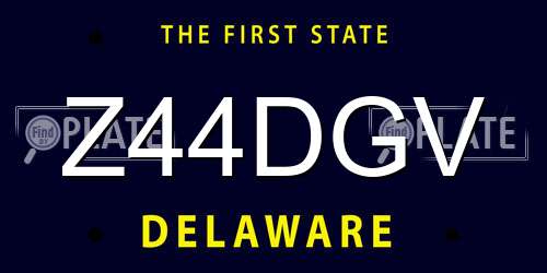 Z44DGV Delaware License Plate