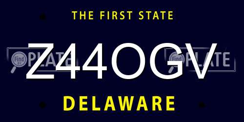 Z44OGV Delaware License Plate