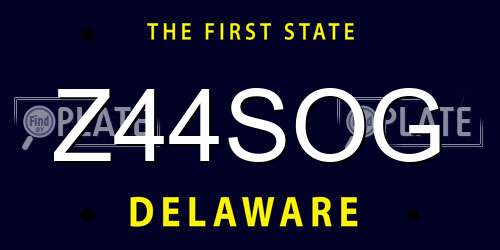 Z44SOG Delaware License Plate