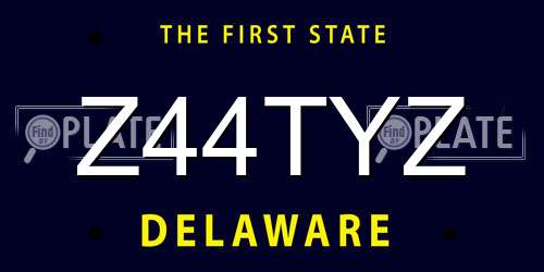Z44TYZ Delaware License Plate