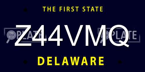 Z44VMQ Delaware License Plate