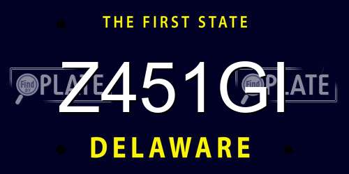 Z451GI Delaware License Plate