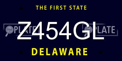 Z454GL Delaware License Plate