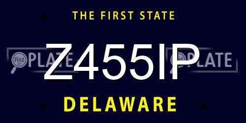 Z455IP Delaware License Plate