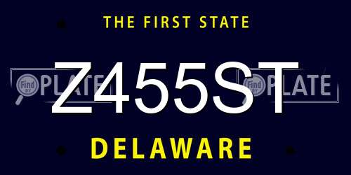 Z455ST Delaware License Plate