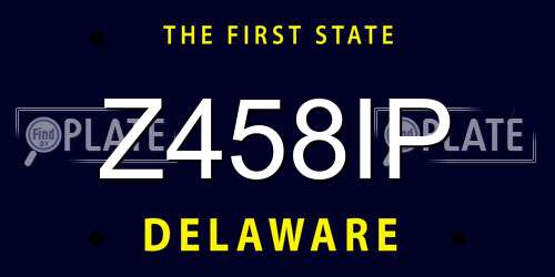 Z458IP Delaware License Plate