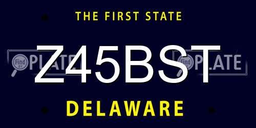 Z45BST Delaware License Plate