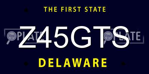 Z45GTS Delaware License Plate