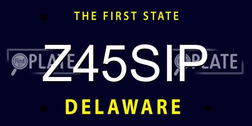 Z45SIP Delaware License Plate