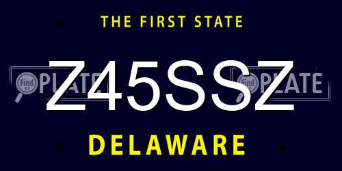 Z45SSZ Delaware License Plate