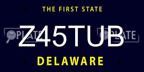 Z45TUB Delaware License Plate