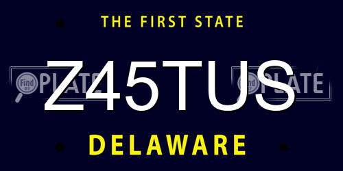 Z45TUS Delaware License Plate