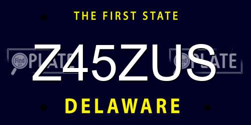 Z45ZUS Delaware License Plate