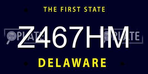 Z467HM Delaware License Plate
