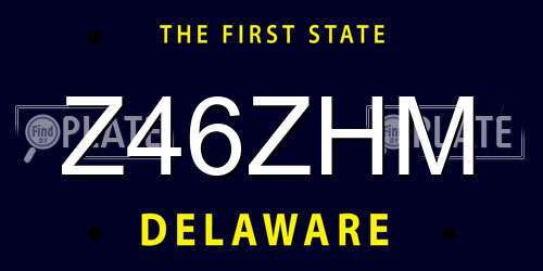 Z46ZHM Delaware License Plate