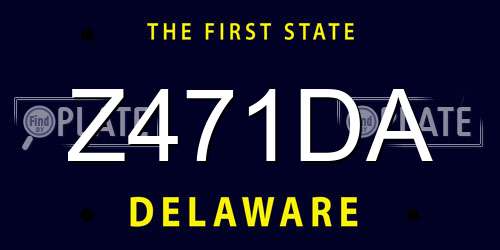Z471DA Delaware License Plate