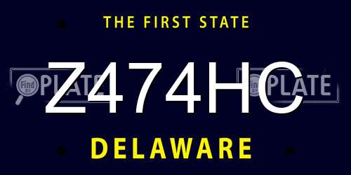 Z474HC Delaware License Plate