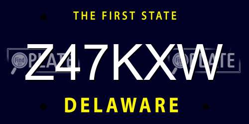 Z47KXW Delaware License Plate