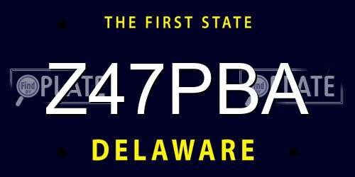Z47PBA Delaware License Plate