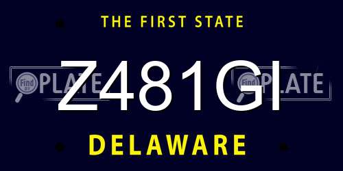 Z481GI Delaware License Plate
