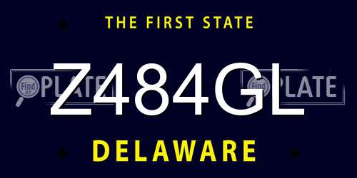 Z484GL Delaware License Plate