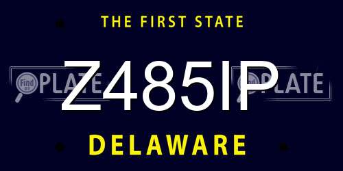 Z485IP Delaware License Plate