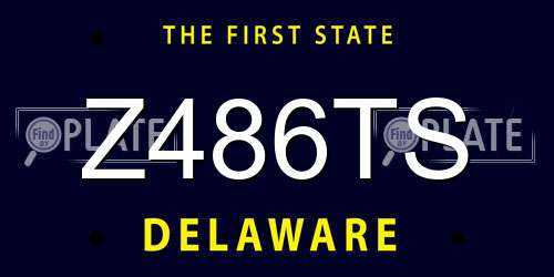 Z486TS Delaware License Plate