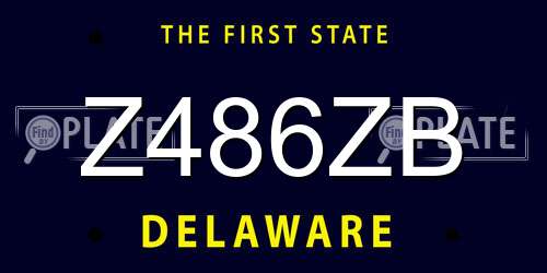 Z486ZB Delaware License Plate