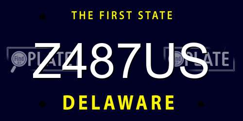 Z487US Delaware License Plate