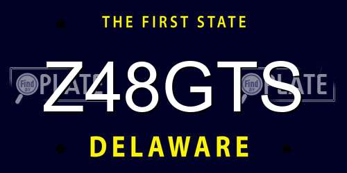 Z48GTS Delaware License Plate
