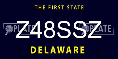 Z48SSZ Delaware License Plate
