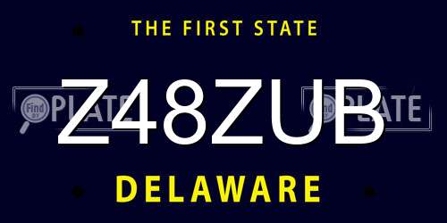 Z48ZUB Delaware License Plate