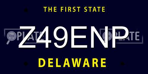 Z49ENP Delaware License Plate