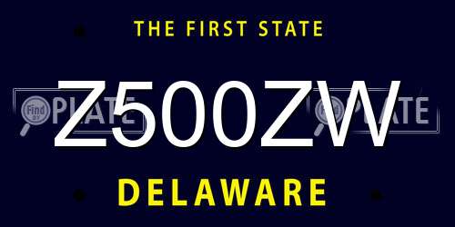 Z500ZW Delaware License Plate