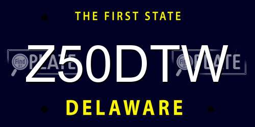 Z50DTW Delaware License Plate