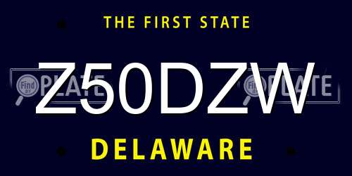 Z50DZW Delaware License Plate