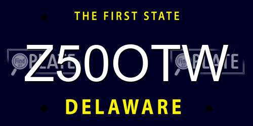 Z50OTW Delaware License Plate