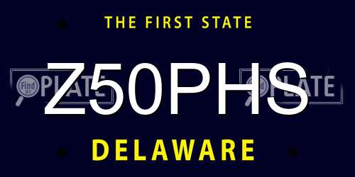 Z50PHS Delaware License Plate