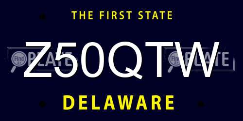 Z50QTW Delaware License Plate