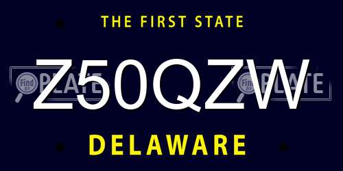 Z50QZW Delaware License Plate