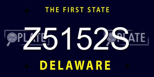 Z5152S Delaware License Plate