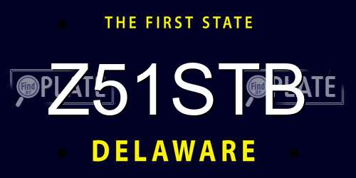 Z51STB Delaware License Plate