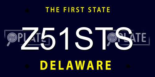 Z51STS Delaware License Plate
