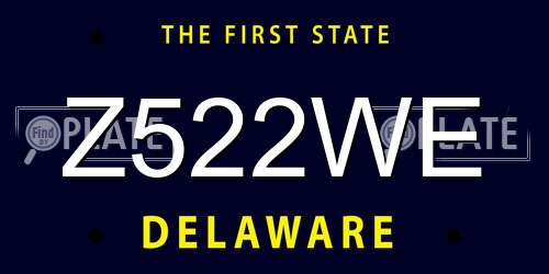 Z522WE Delaware License Plate