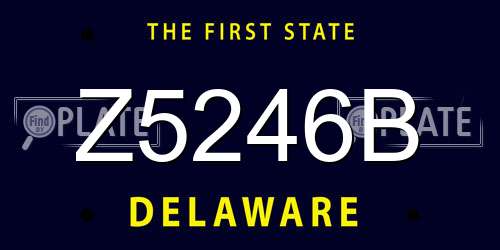Z5246B Delaware License Plate