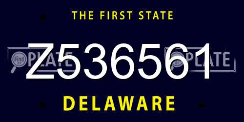 Z536561 Delaware License Plate